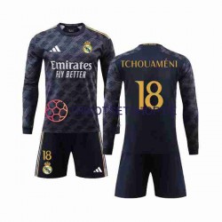 Real Madrid Aurelien Tchouameni 18 2023-2024 Kinder Trikotset Auswärts Langarm