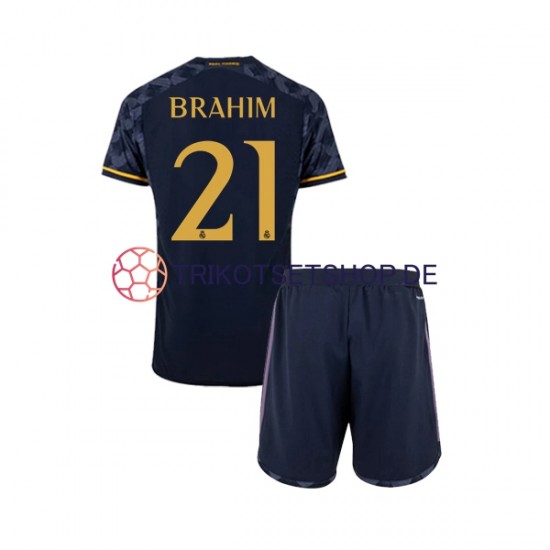 Real Madrid Brahim Diaz 21 2023-2024 Kinder Trikotset Auswärts Kurzarm