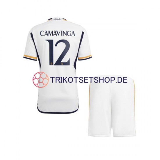Real Madrid Camavinga 12 2023-2024 Kinder Trikotset Heim Kurzarm