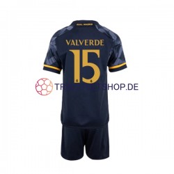 Real Madrid Federico Valverde 15 2023-2024 Kinder Trikotset Auswärts Kurzarm