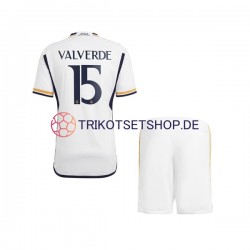 Real Madrid Federico Valverde 15 2023-2024 Kinder Trikotset Heim Kurzarm