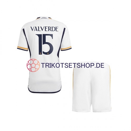 Real Madrid Federico Valverde 15 2023-2024 Kinder Trikotset Heim Kurzarm