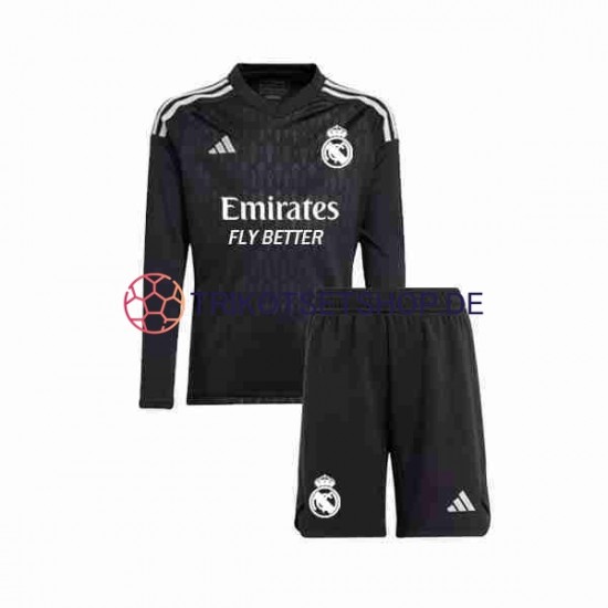 Real Madrid 2023-2024 Torwart Kinder Trikotset Auswärts Langarm
