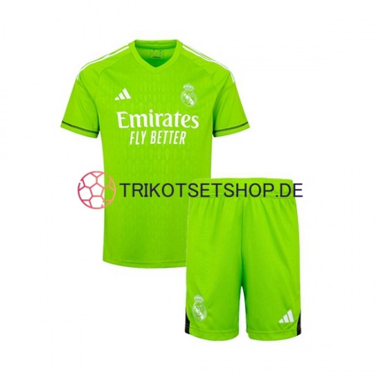 Real Madrid 2023-2024 Torwart Kinder Trikotset Heim Kurzarm