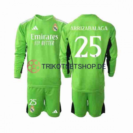 Real Madrid Kepa Arrizabalaga 25 2023-2024 Torwart Kinder Trikotset Heim Langarm