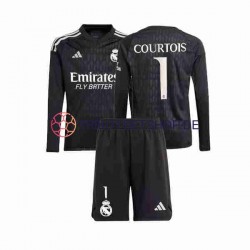 Real Madrid Thibaut Courtois 1 2023-2024 Torwart Kinder Trikotset Auswärts Langarm