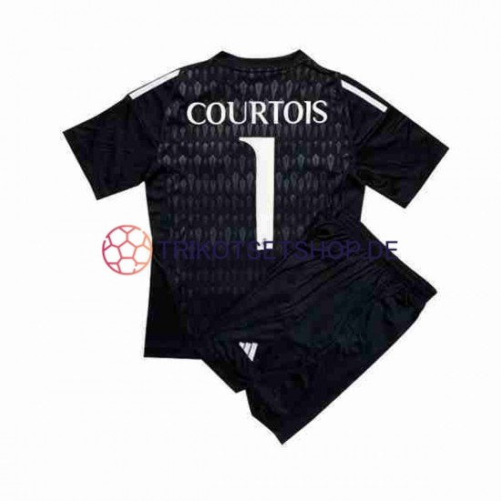 Real Madrid Thibaut Courtois 1 2023-2024 Torwart Kinder Trikotset Auswärts Kurzarm