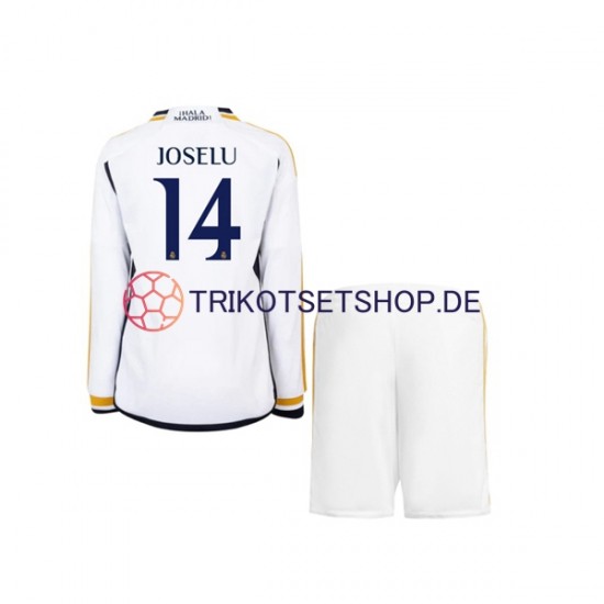 Real Madrid JOSELU 14 2023-2024 Kinder Trikotset Heim Langarm