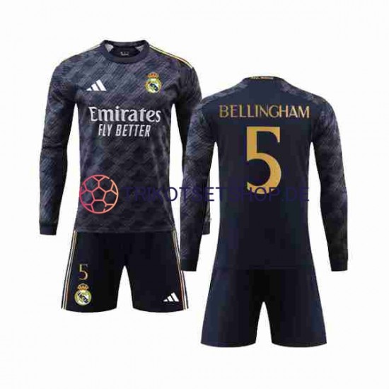 Real Madrid Jude Bellingham 5 2023-2024 Kinder Trikotset Auswärts Langarm