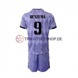 Real Madrid Karim Benzema 9 2022-2023 Kinder Trikotset Auswärts Kurzarm