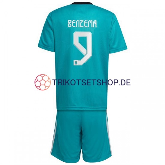 Real Madrid Karim Benzema 9 2021-2022 Kinder Trikotset Ausweich Kurzarm