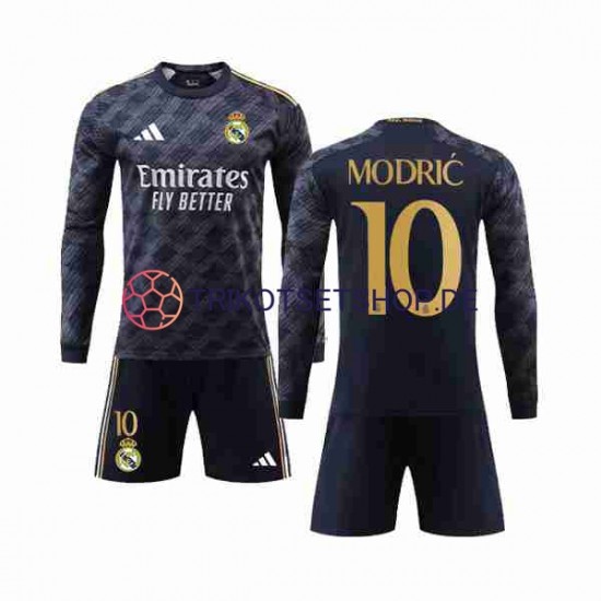 Real Madrid Modrić Luka 10 2023-2024 Kinder Trikotset Auswärts Langarm