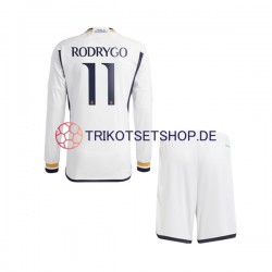 Real Madrid Rodrygo Goes 11 2023-2024 Kinder Trikotset Heim Langarm