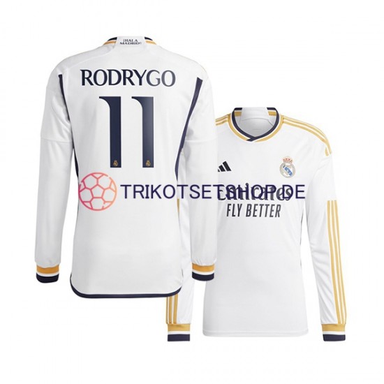 Real Madrid Rodrygo Goes 11 2023-2024 Herren Trikot Heim Langarm