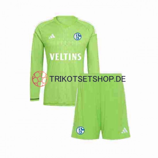 Schalke 04 2023-2024 Torwart Kinder Trikotset Heim Langarm