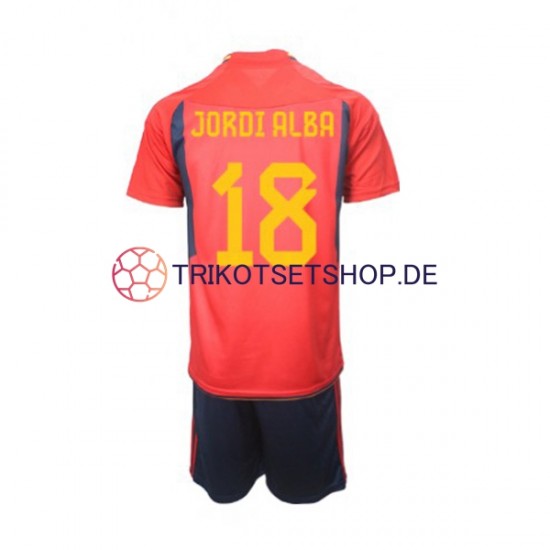 Spanien Jordi Alba 18 World Cup 2022 Kinder Trikotset Heim Kurzarm