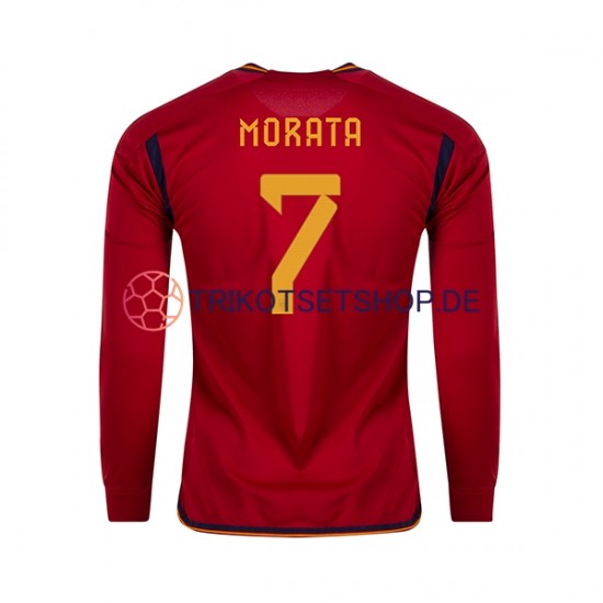 Spanien MORATA 7 World Cup 2022 Herren Trikot Heim Langarm