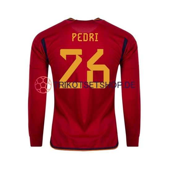 Spanien PEDRI 26 World Cup 2022 Herren Trikot Heim Langarm
