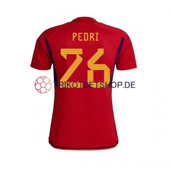 Spanien PEDRI 26 World Cup 2022 Herren Trikot Heim Kurzarm