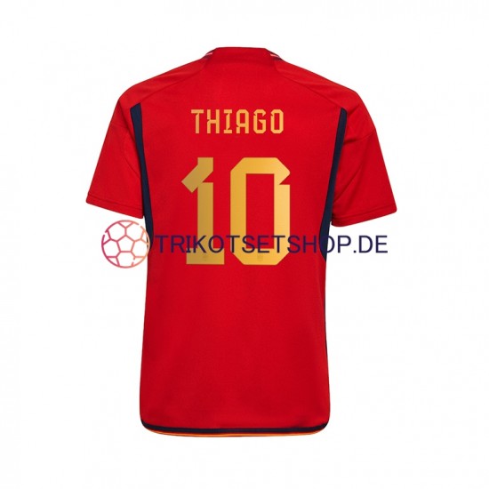 Spanien Thiago 10 World Cup 2022 Herren Trikot Heim Kurzarm