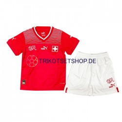 Schweiz World Cup 2022 Kinder Trikotset Heim Kurzarm