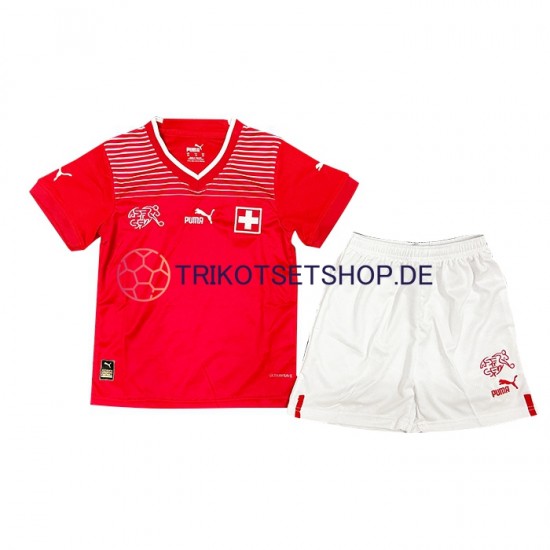 Schweiz World Cup 2022 Kinder Trikotset Heim Kurzarm