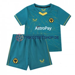 Wolverhampton Wanderers 2022-2023 Kinder Trikotset Auswärts Kurzarm