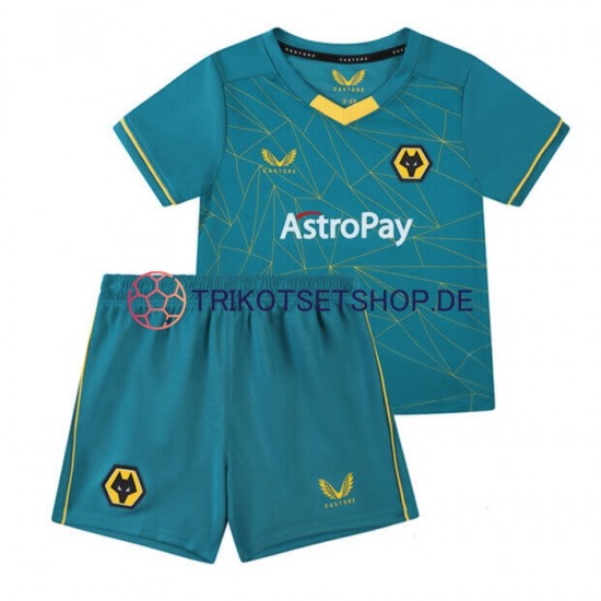 Wolverhampton Wanderers 2022-2023 Kinder Trikotset Auswärts Kurzarm