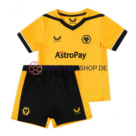 Wolverhampton Wanderers 2022-2023 Kinder Trikotset Heim Kurzarm