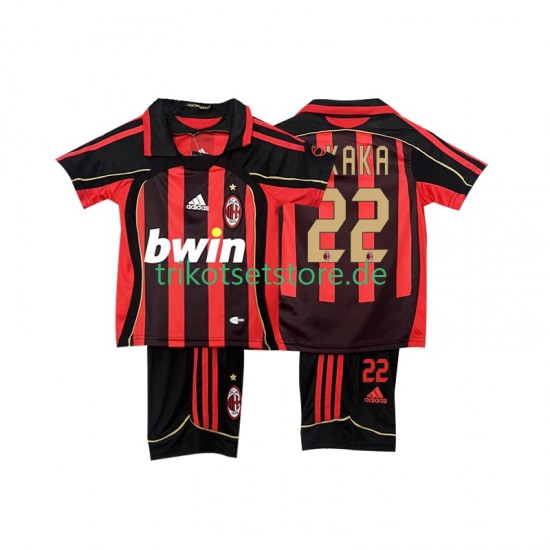 AC Mailand KAKA 22 Retro 2006-2007 Kinder Trikotset Heim Kurzarm