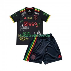 Ajax Amsterdam Bob Marley Special 2025-2026 Kinder Trikotset Heim Schwarz Kurzarm