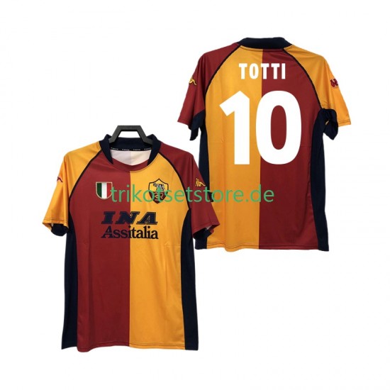 AS Rom Totti 10 Retro 2000-2001 Herren Trikot Heim Kurzarm