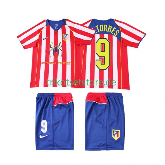 Atlético Madrid F TORRES 9 Retro 2004 2005 Kinder Trikotset Heim Kurzarm