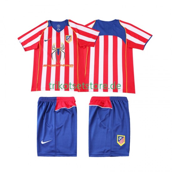 Atlético Madrid Retro 2004 2005 Kinder Trikotset Heim Kurzarm