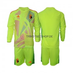 Belgien Torwart Euro 2024 Kinder Trikotset Auswärts Langarm