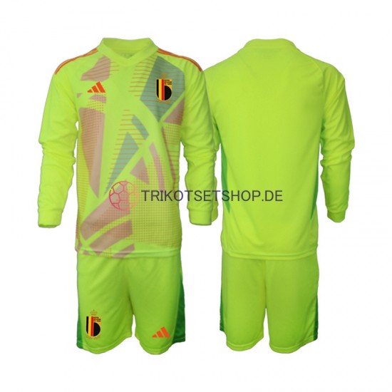 Belgien Torwart Euro 2024 Kinder Trikotset Auswärts Langarm