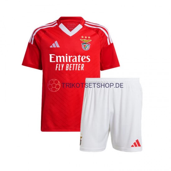 Benfica 2024-2025 Kinder Trikotset Heim Rot Kurzarm