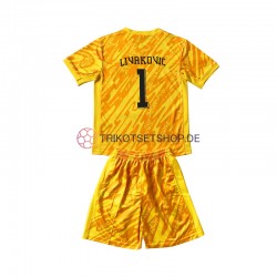 Kroatien Torwart DOMINIK LIVAKOVIC 1 Euro 2024 Kinder Trikotset Heim Gelb Kurzarm