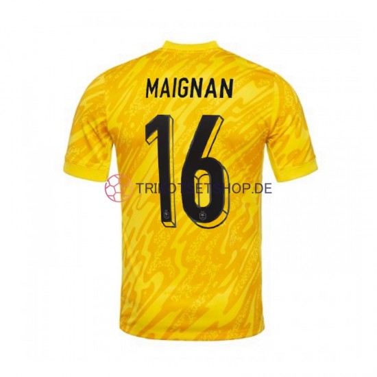 Frankreich Torwart MAIGNAN 16 Euro 2024 Herren Trikot Heim Gelb Kurzarm