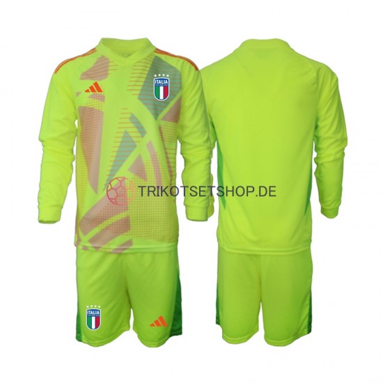 Italien Torwart Euro 2024 Kinder Trikotset Heim Langarm