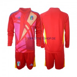 Italien Torwart Euro 2024 Kinder Trikotset Ausweich Rot Langarm