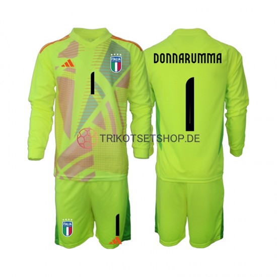 Italien Torwart Donnarumma 1 Euro 2024 Kinder Trikotset Heim Langarm