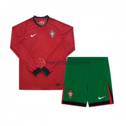 Portugal Euro 2024 Kinder Trikotset Heim Langarm