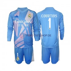 Real Madrid Torwart Thibaut Courtois 1 2024-2025 Kinder Trikotset Heim Langarm