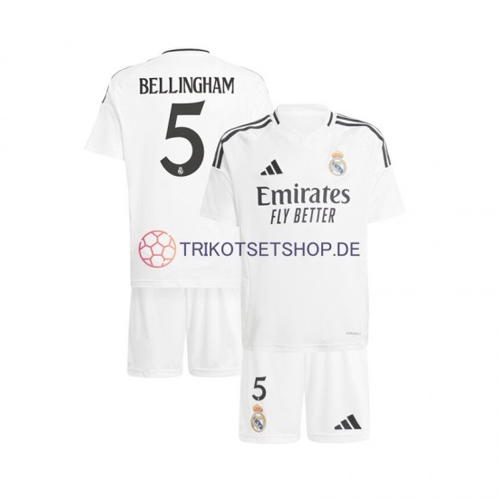Real Madrid Jude Bellingham 5 2024-2025 Kinder Trikotset Heim Weiß Kurzarm