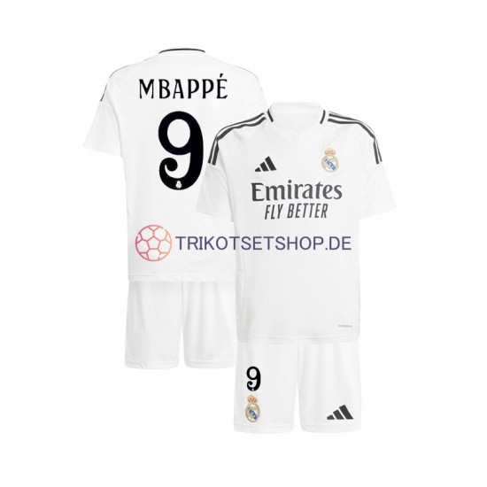 Real Madrid Mbappé Kylian 9 2024-2025 Kinder Trikotset Heim Weiß Kurzarm