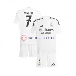 Real Madrid Vinicius Junior 7 2024-2025 Kinder Trikotset Heim Weiß Kurzarm