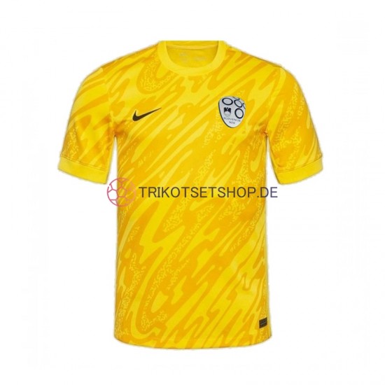 Slowenien Torwart Euro 2024 Herren Trikot Heim Gelb Kurzarm