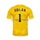 Slowenien Torwart Jan Oblak 1 Euro 2024 Herren Trikot Heim Gelb Kurzarm