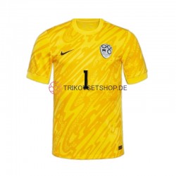 Slowenien Torwart Jan Oblak 1 Euro 2024 Herren Trikot Heim Gelb Kurzarm